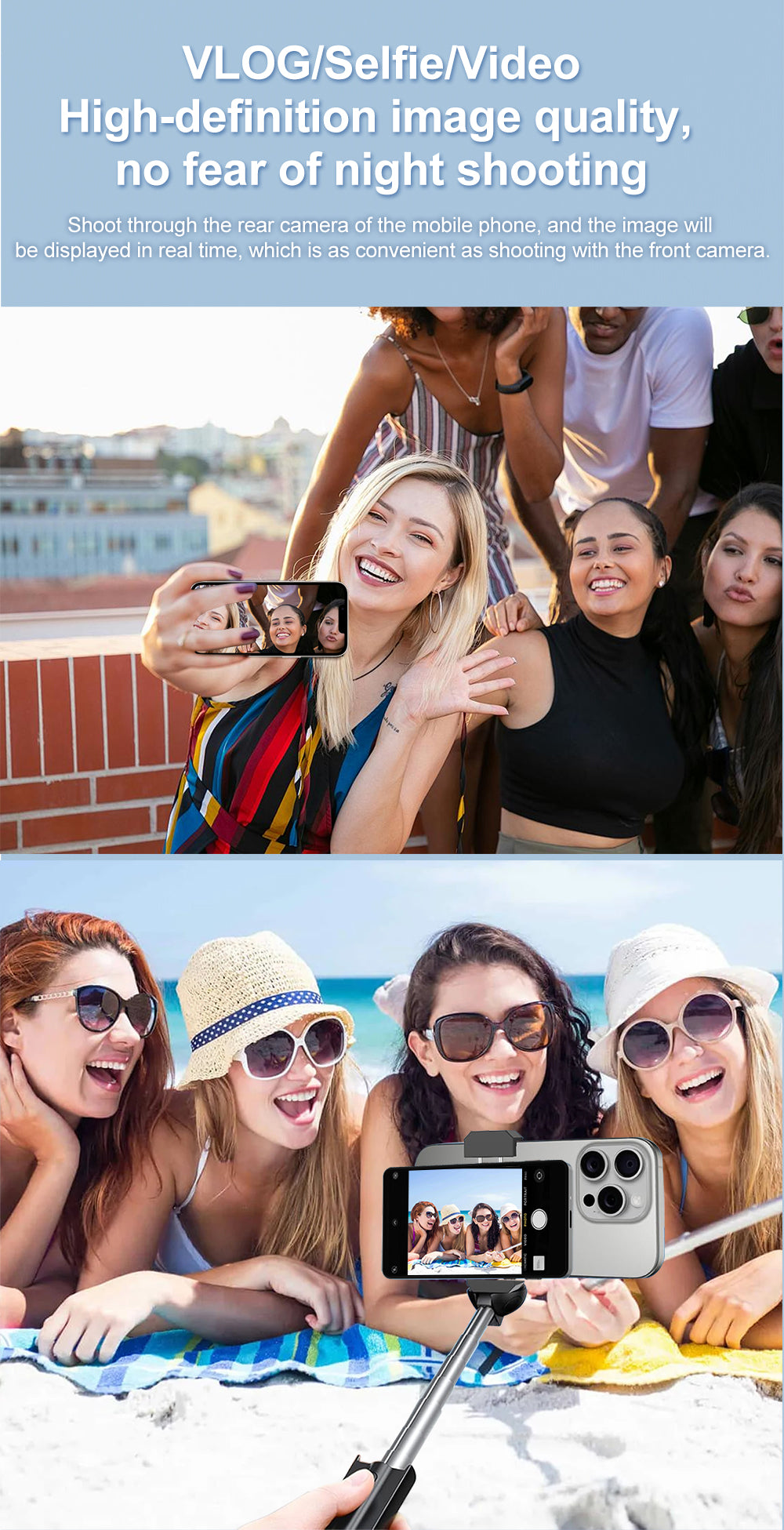 📱 Mobile Selfie Casting Device | HD Real-Time Screen Mirroring for Perfect Framing