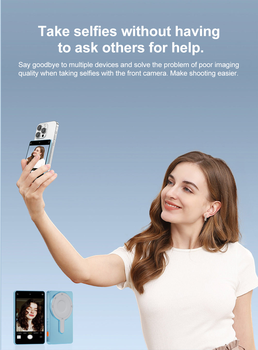 📱 Mobile Selfie Casting Device | HD Real-Time Screen Mirroring for Perfect Framing